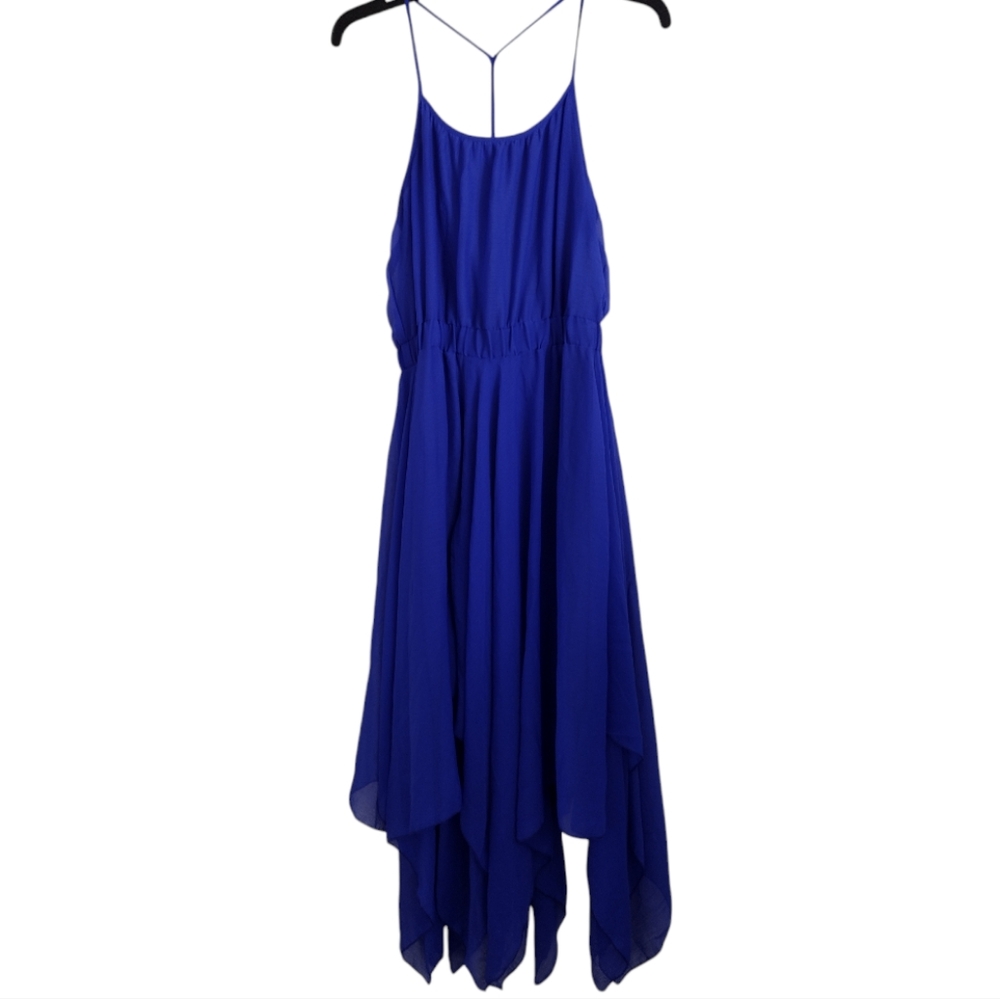 Philosophy blue dress handkerchief hemline spaghetti straps size small